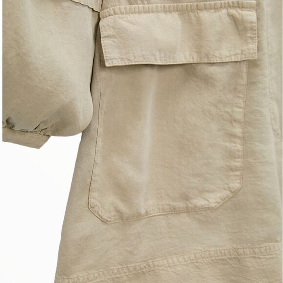 ZARA | Sand | PATCH POCKET SHORT JUMPSUIT - Picture 5 of 9